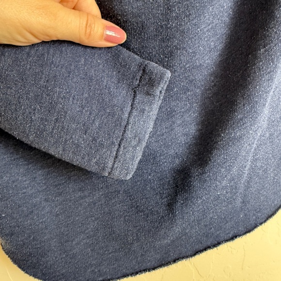 VS Pink Blue Pink Hoodie Satin Logo Drawstring Women’s XS - Picture 5 of 10